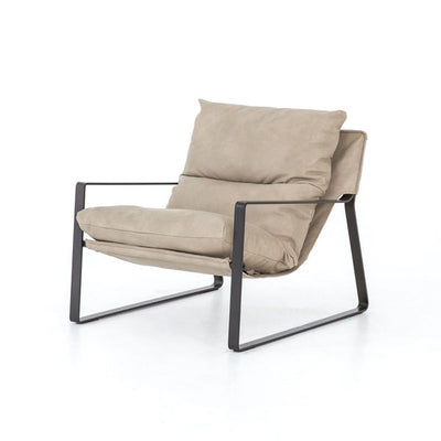 park leather sling chair neutral leather