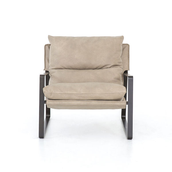 park leather sling chair neutral leather