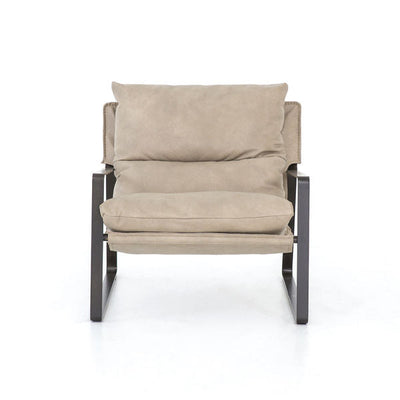 park leather sling chair neutral leather