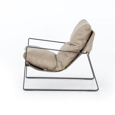 park leather sling chair neutral leather