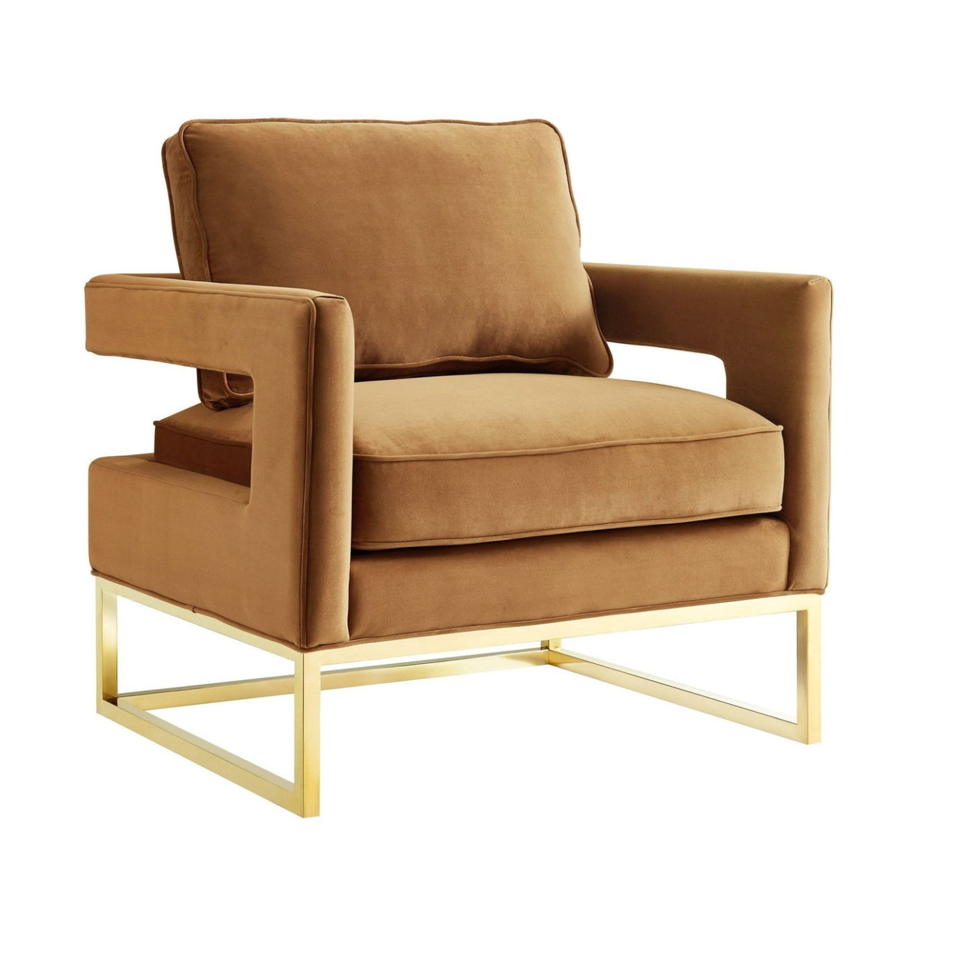 Velvet Accent Chair- Cognac