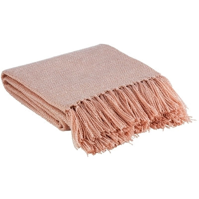 Woven Throw with Fringe- Blush